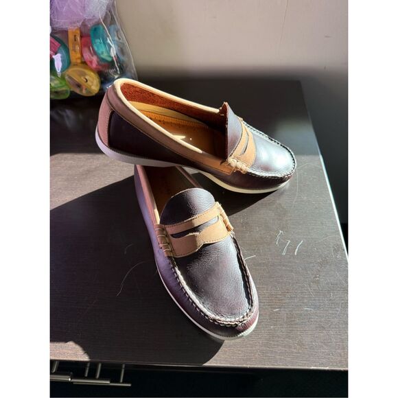 G.H. Bass Weejuns Tan & Brown Mens Sz 9 Loafers EUC - Picture 1 of 8
